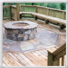 Treated Lumber Deck with Built-in Stone Fire Pit